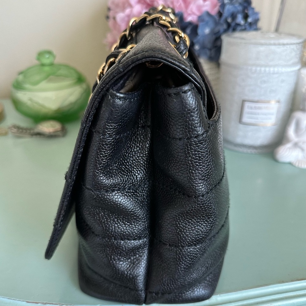 Chanel CC Chocolate Bar Caviar Leather Chain Shoulder bag w/ COA - Picture 15 of 17